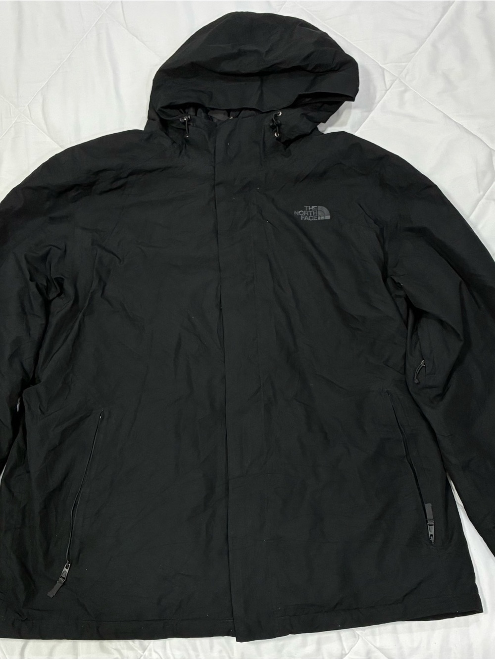 The North Face Black Hooded Raincoat - Lightweight Waterproof Shell